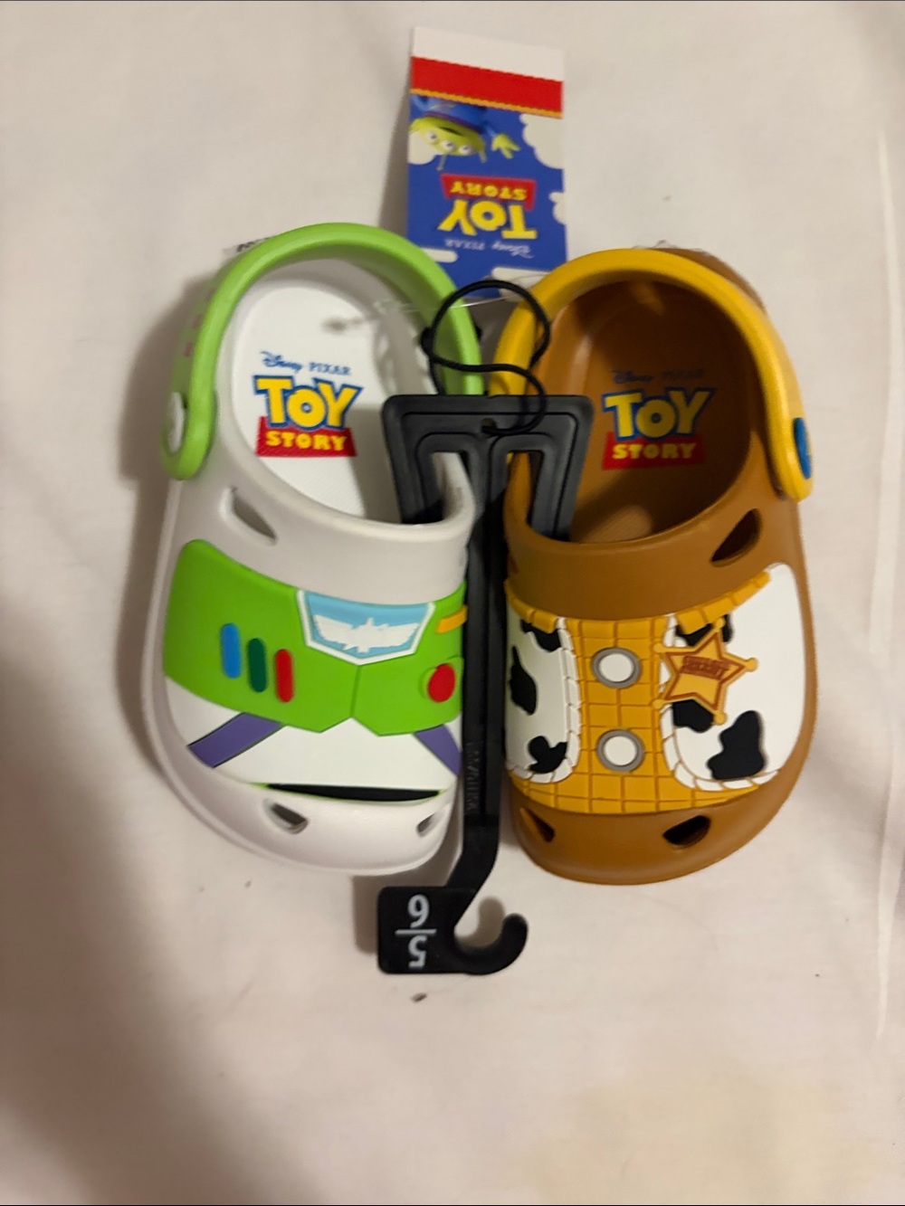 Disney Kids' Buzz Lightyear White & Green and Woody Brown Clog Set